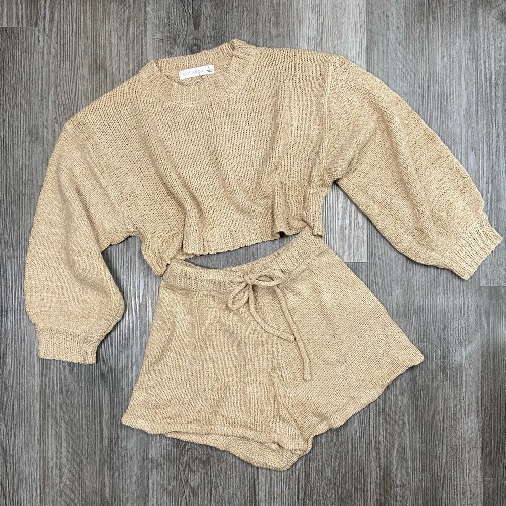 Nude Sweater short Set